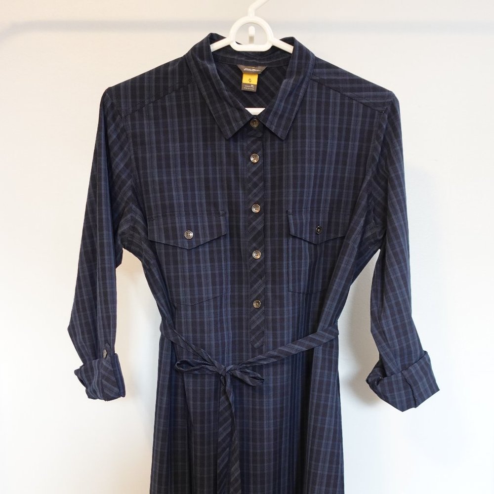 Shirt Dress with Tab Roll-up Long Sleeves